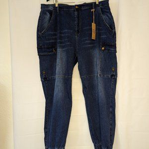 Blue Turtle Denim Joggers Women's Size 20